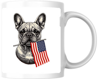 Thumbnail for Patriotic French Bulldog Mug | American Flag Frenchie Coffee Mug | 4th Of July Dog Lover Gift