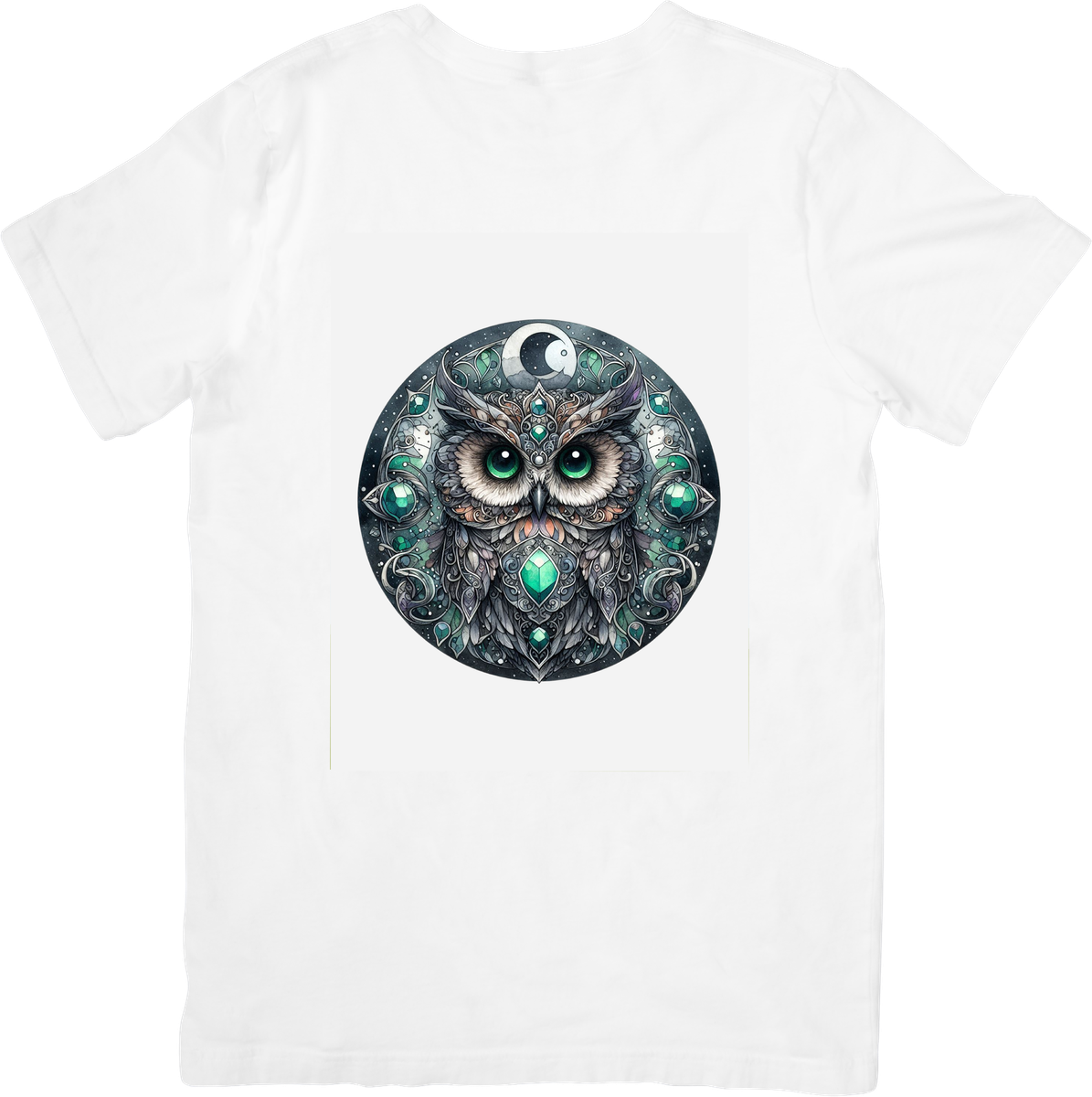 Mystic Owl Mandala T-Shirt | Celestial Crescent Moon Graphic Tee | Witchy Spiritual Gift