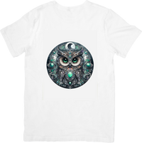 Thumbnail for Mystic Owl Mandala T-Shirt | Celestial Crescent Moon Graphic Tee | Witchy Spiritual Gift