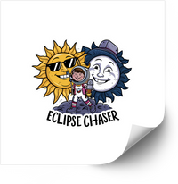 Thumbnail for Eclipse Chaser Astronaut Sticker | Vintage Astronomy Mountain Sky Vinyl Decal