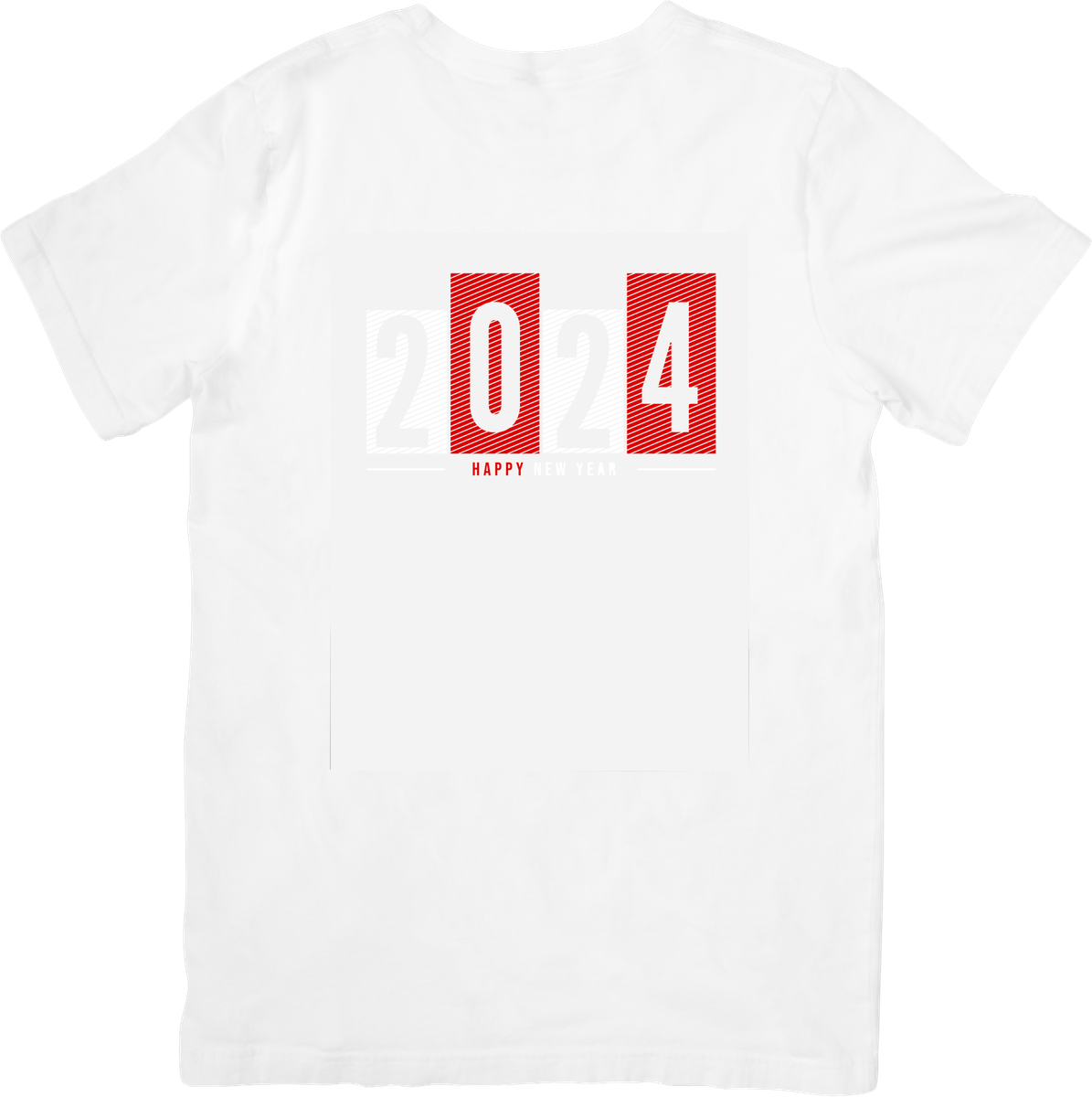 Happy 2024 T-Shirt | Bold Red Block Number New Year Tee | Celebration Party Gift
