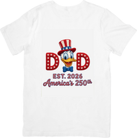 Thumbnail for Dad Est 2026 Uncle Sam Duck T-Shirt | Patriotic New Dad Trail Graphic Tee | New Father Gift
