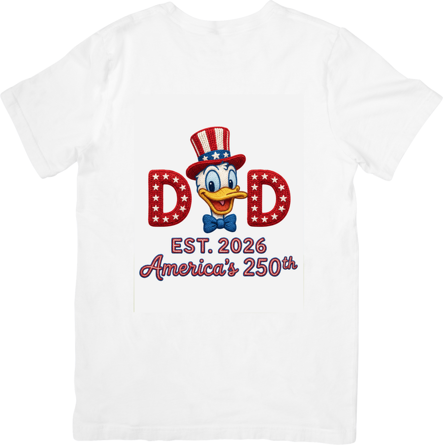 Dad Est 2026 Uncle Sam Duck T-Shirt | Patriotic New Dad Trail Graphic Tee | New Father Gift