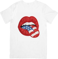 Thumbnail for American Flag Lips T-Shirt | Patriotic Trail Bold Graphic Tee | USA Pride Gift