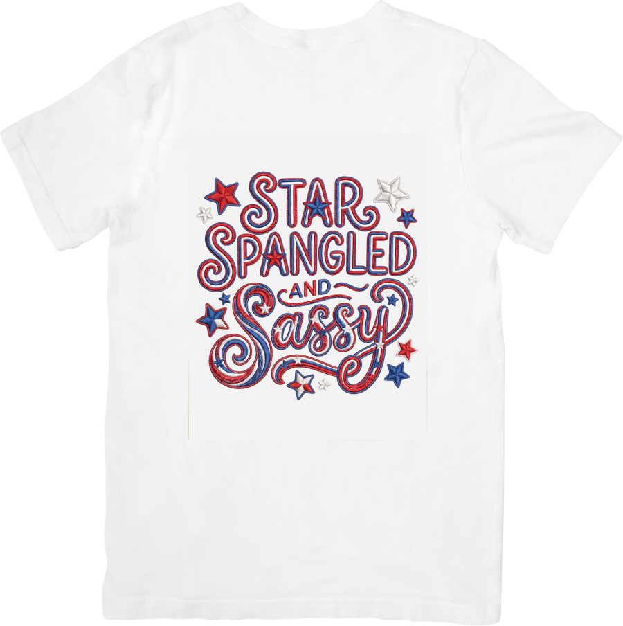 Star Spangled and Sassy T-Shirt | Patriotic Trail Bold Graphic Tee | Independence Day Gift