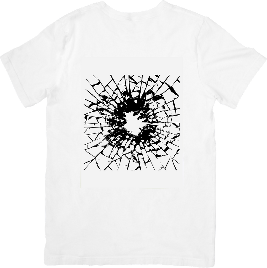 Shattered Glass T-Shirt | Bold Broken Cracked Graphic Tee | Edgy Streetwear Gift