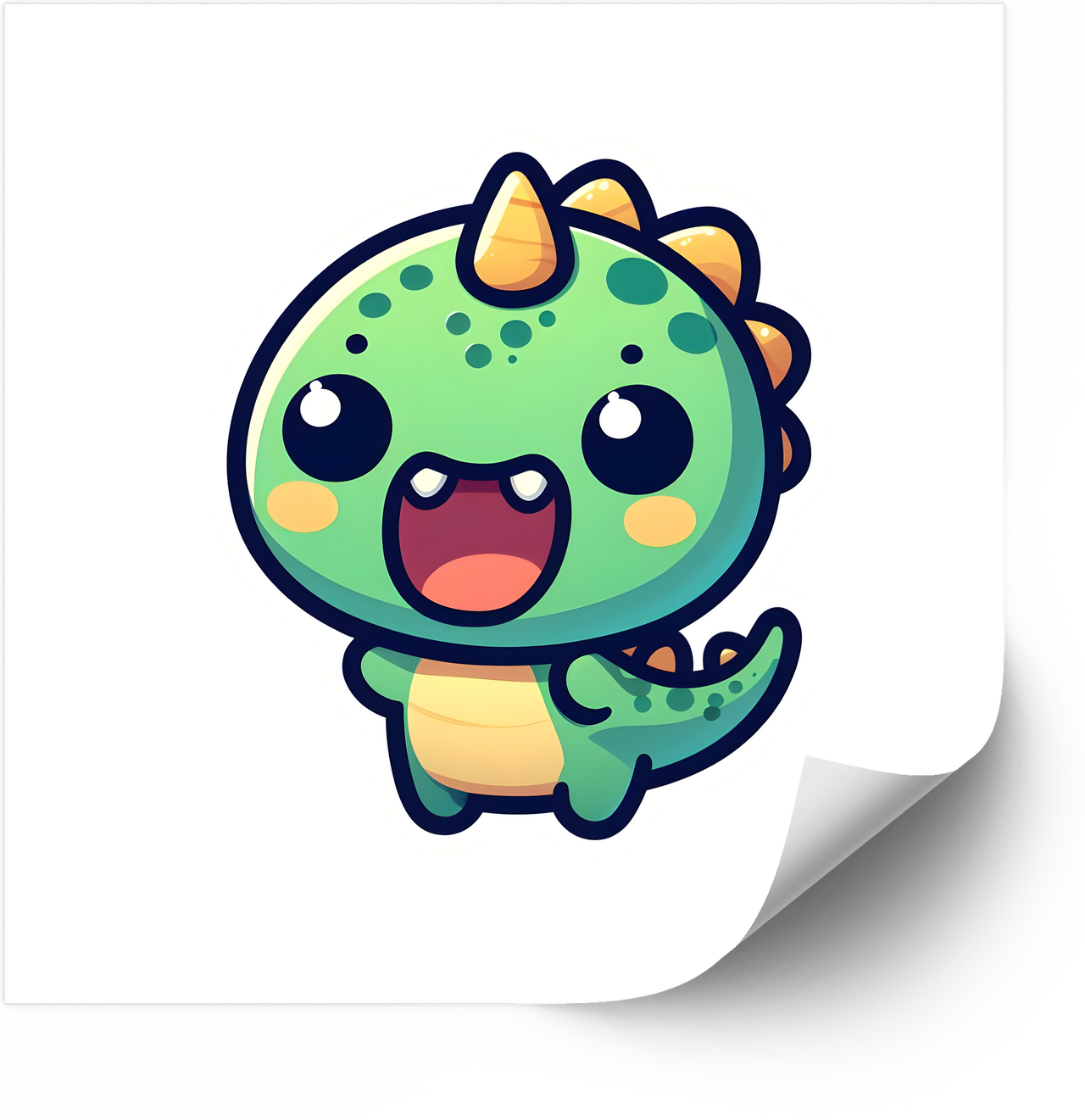 Happy Baby Dinosaur Sticker | Kawaii Trail Explorer Dino Vinyl Decal