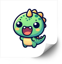 Thumbnail for Happy Baby Dinosaur Sticker | Kawaii Trail Explorer Dino Vinyl Decal