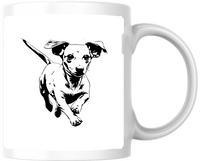 Thumbnail for Running Dachshund Mug | Black And White Wiener Dog Coffee Mug | Doxie Dog Lover Gift
