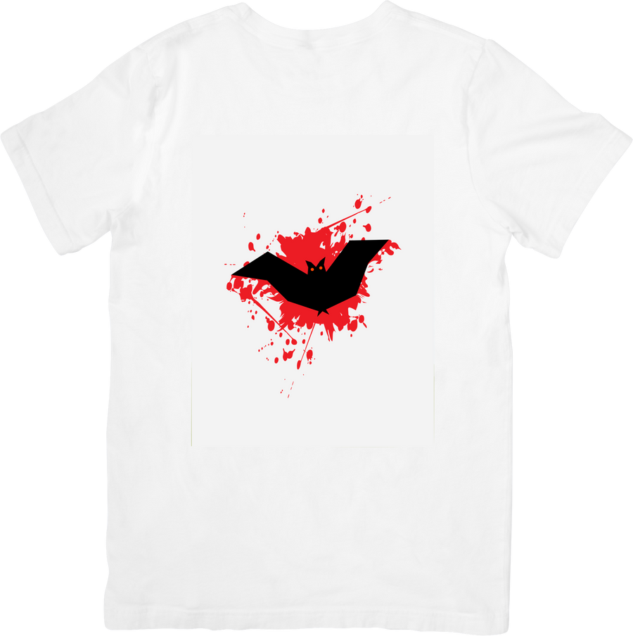 Bat Blood Splatter T-Shirt | Gothic Halloween Night Trail Graphic Tee | Spooky Hiker Gift