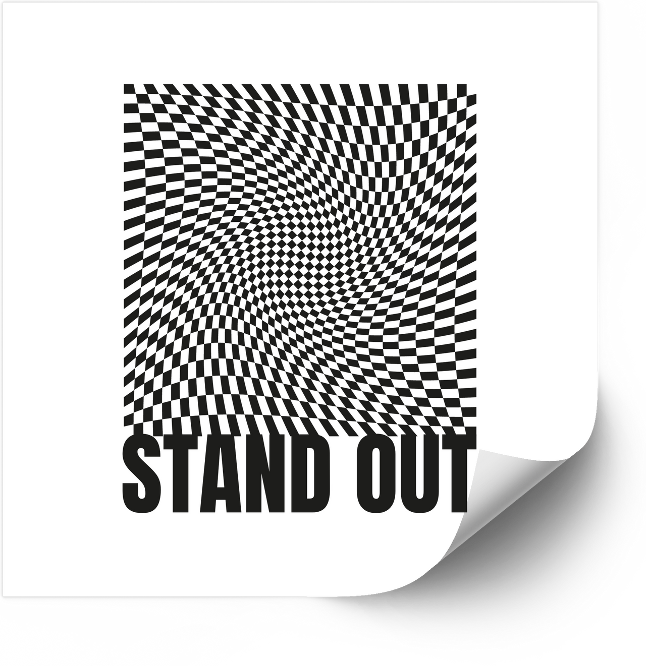 Optical Illusion Checkered Sticker | Bold Trail Grid Pattern Vinyl Decal