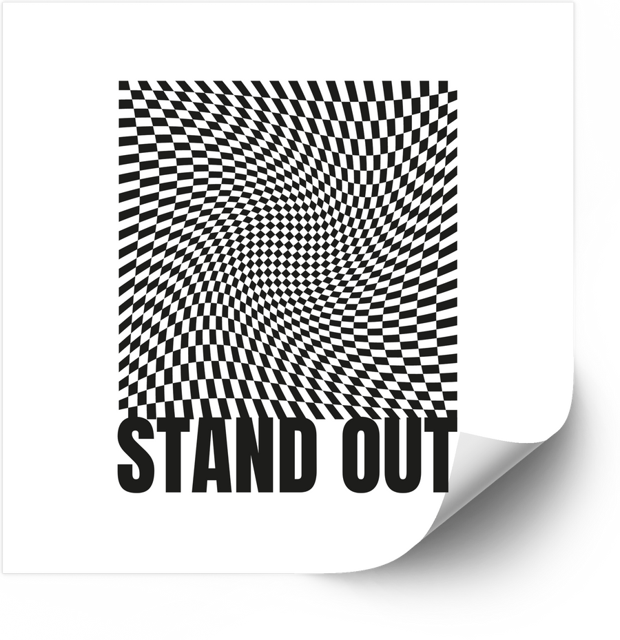 Optical Illusion Checkered Sticker | Bold Trail Grid Pattern Vinyl Decal