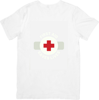 Thumbnail for First Aid Saves Lives T-Shirt | Rugged Backcountry Medical Graphic Tee | Nurse Outdoors Gift