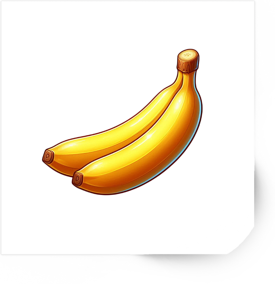 Cartoon Banana Sticker | Cute Glossy Fruit Vinyl Decal | Fun Kitchen Foodie Gift