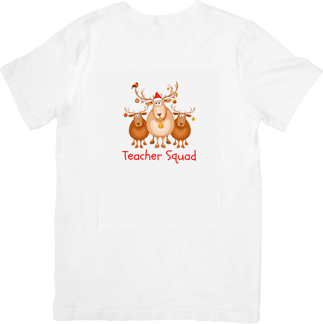 Teacher Squad Reindeer T-Shirt | Christmas Holiday Outdoors Graphic Tee | Teacher Appreciation Gift