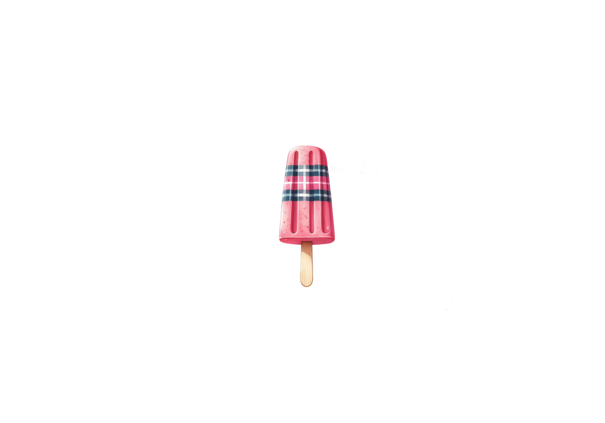 Plaid Pink Popsicle Throw Pillow | Cute Summer Ice Pop Decorative Pillow | Kids Room Treat Gift