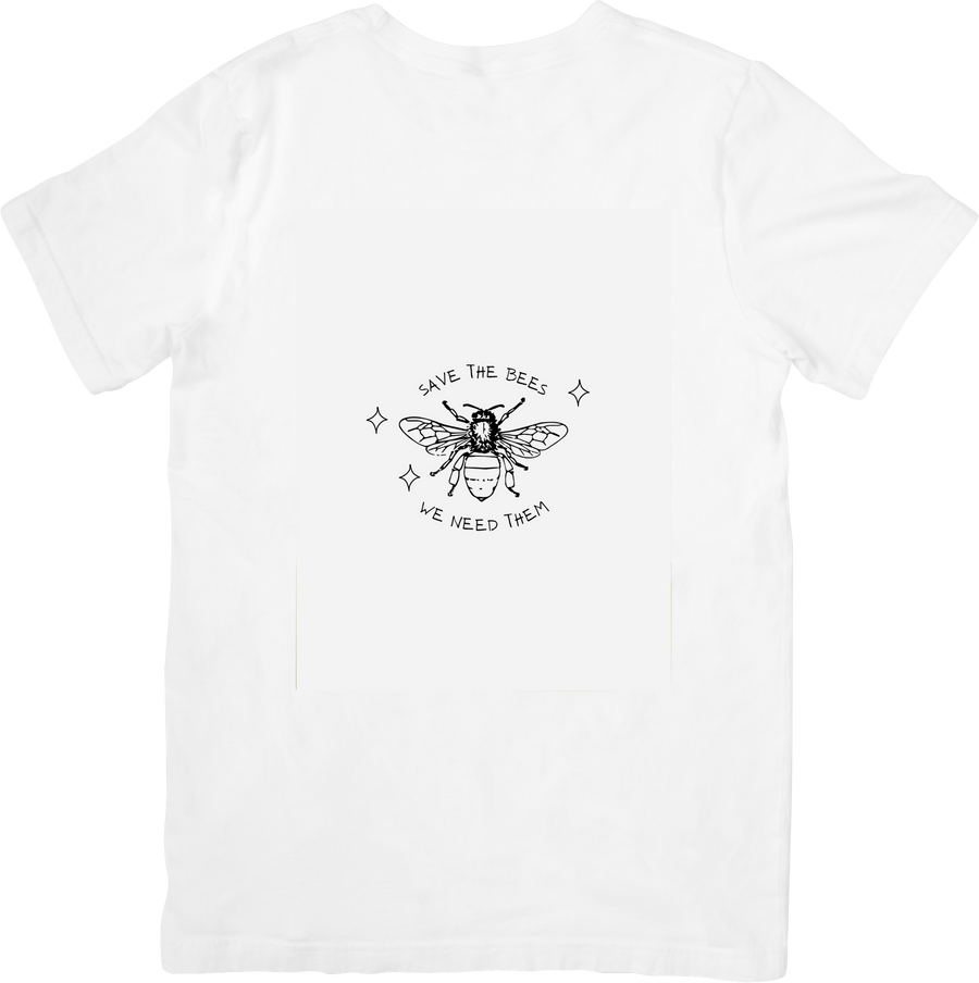 Save The Bees T-Shirt | Eco Trail Nature Line Art Graphic Tee | Nature Lover Outdoors Gift