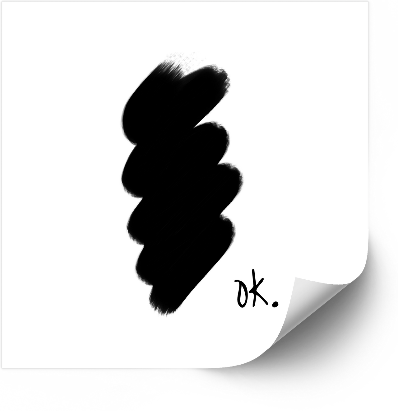 OK Brushstroke Sticker | Minimalist Alpine Ink Art Vinyl Decal