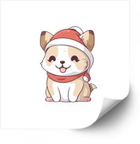 Thumbnail for Winking Holiday Corgi Sticker | Christmas Trail Dog Vinyl Decal