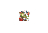 Thumbnail for Patriotic Frog Beach Chair Throw Pillow | 4th Of July Cartoon Decorative Pillow | American Summer Gift