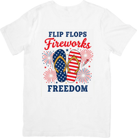 Thumbnail for Flip Flops Fireworks Freedom T-Shirt | Patriotic July Summit Americana Graphic Tee | 4th of July Gift