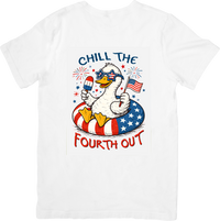 Thumbnail for Chill The Fourth Out Duck T-Shirt | Funny Patriotic Summer Trail Graphic Tee | 4th of July Gift
