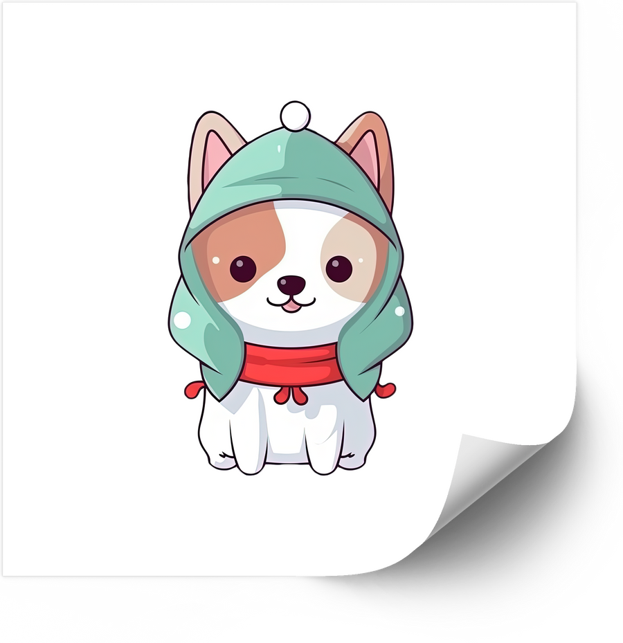 Corgi in Hoodie Sticker | Kawaii Cozy Trail Dog Vinyl Decal